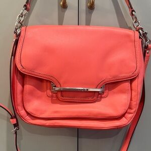 Coach Coral-Pink Leather Crossbody Bag